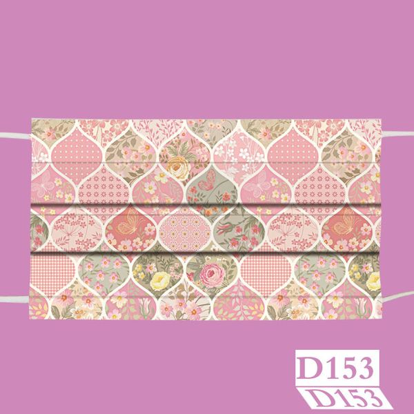 

printing disposable national tuyere mask three layers incding melt blown cloth d153 fashion color