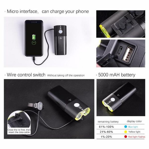 

bike lights usb rechargeable bicycle front lamp mountain adjustable headlight