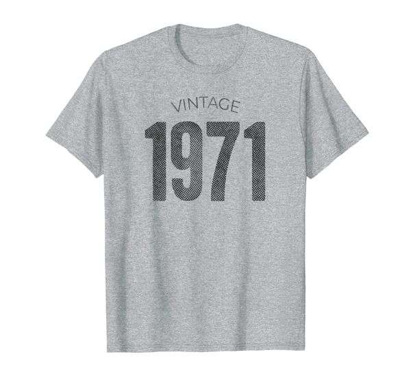 

vintage made in 1971 t-shirt 48th birthday gift, White;black