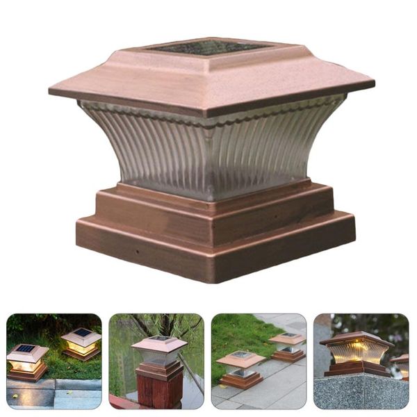 

solar lamps 1pc fence pillar light garden post courtyard decorative lamp