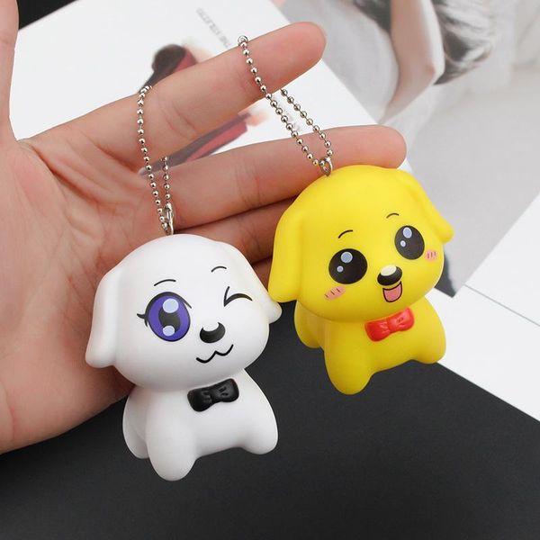 

keychains lovely evade glue mini lucky dog locksmith key chain holder fashion jewelry for lover bag charms, Silver