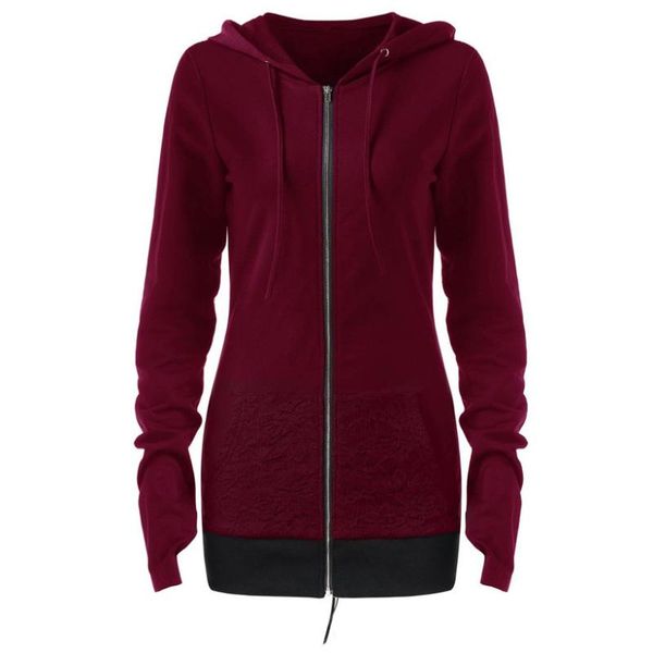 

women's hoodies & sweatshirts klv sweatshirt women pullover plus bandage long sleeve casual blouse solid color lace up back zip hoodie, Black