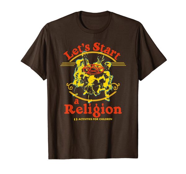 

lets start a religion t shirt - cult joke tee, White;black