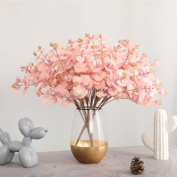 

decorative flowers & wreaths artificial leaves branch eucalyptus used for home decoration wedding plants fabric room