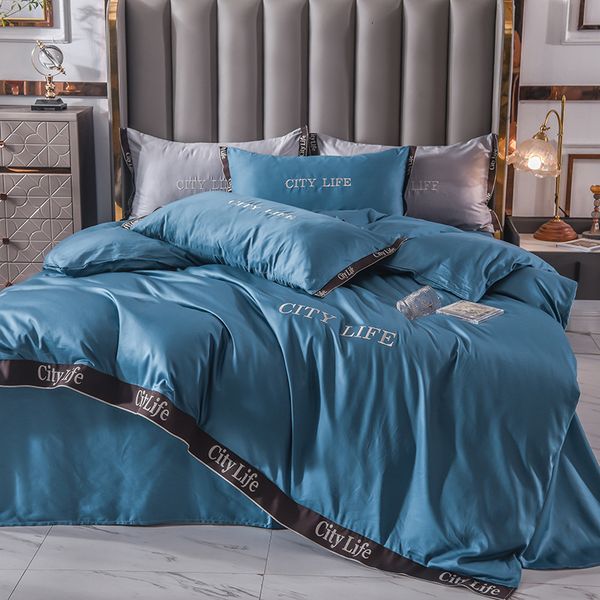 

nordic style all embroidery 4-piece long pile ribbon pure cotton quilt cover bedding gift group purchase