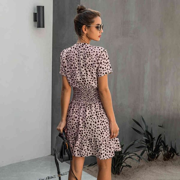 

summer buttons casual black dress ruffle mini dresses women leopard ladies purple waisted fitted clothing 2020 womens clothes, Black;gray