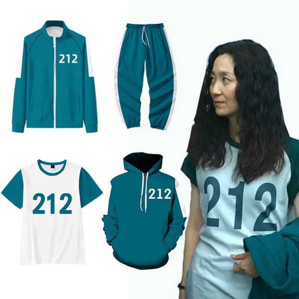 

inspired by squid game 240 212 456 set anime 100% polyester harajuku graphics cute unisex, Gray