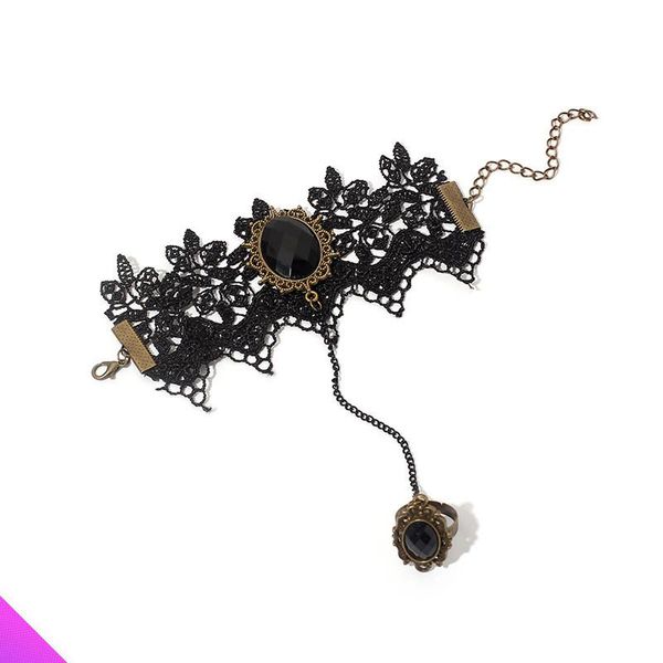 

charm bracelets wholesale 5 crystal lace bracelet ring combination gothic retro lady girl jewelry gift summer 2021, Golden;silver