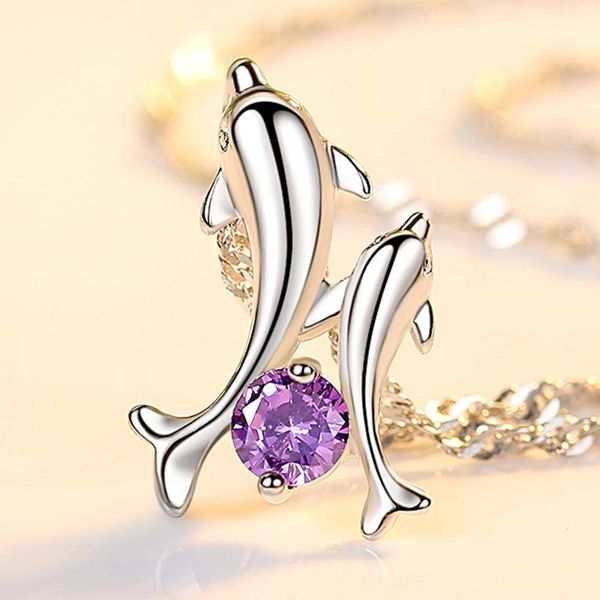 

charms dolphin dancing pendant fashion crystal jewelry, Bronze;silver