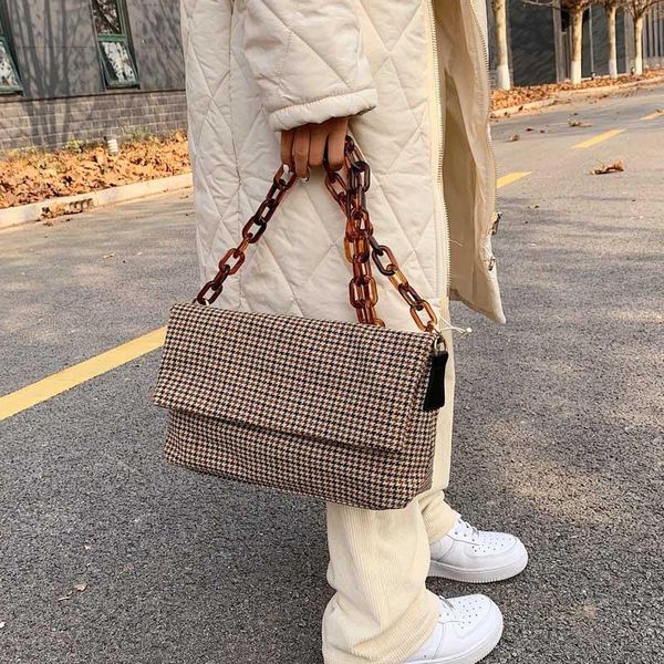 

evening bags women bag plastic chains shouderbags 2021 trend high-capacity crossbody female luxury grid handbags and purses