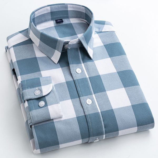 Рубашка клетки мужские осенние японские рубашки в японском стиле мужчины повседневная негабаритные мужчины платье рубашка бизнес не железные камс 4xl 210524