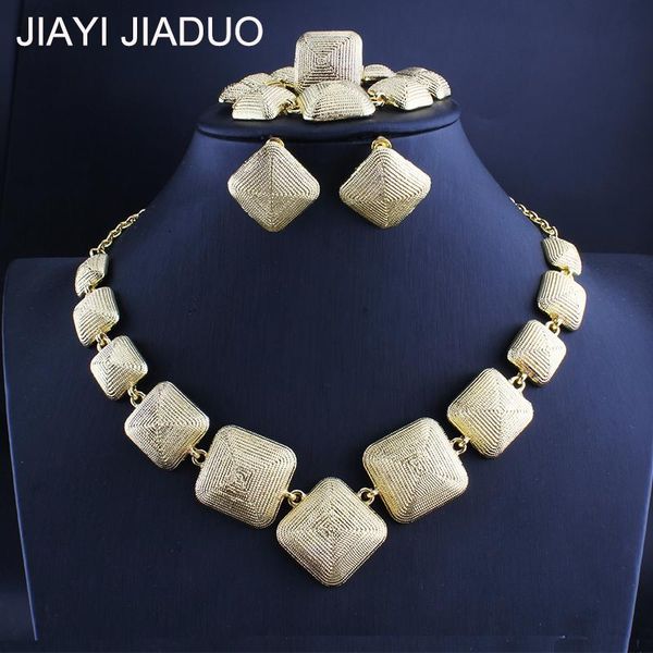 

earrings & necklace jiayijiaduo jewelry set gold color earring bracelet ring women's wedding accessories, Silver