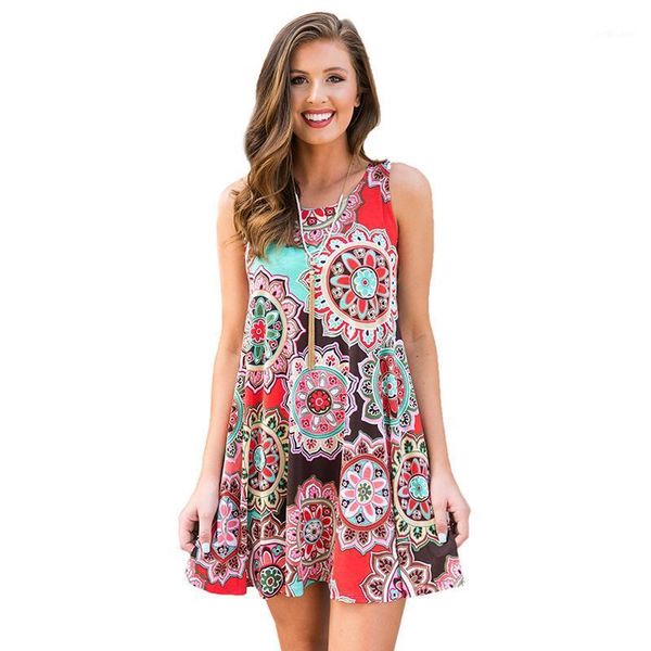 

casual beach dress women summer o-neck sleeveless knee-length dresses, Black;gray