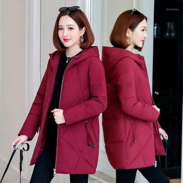 

women's down & parkas 2021 middle jacket female aged foreign style parka women winter coat 202, Black
