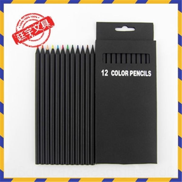 

y1r high grade painting high grade black case brush case wood painting pens color pencil black wood color pencil set, Black;red