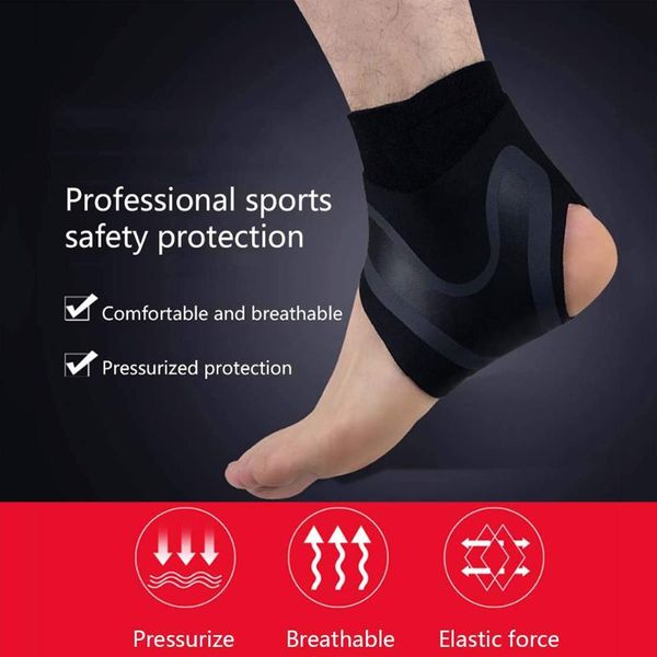 

breathable ankle support lightweight polyester protector outdoor running basketball sleeves foot protective, Blue;black