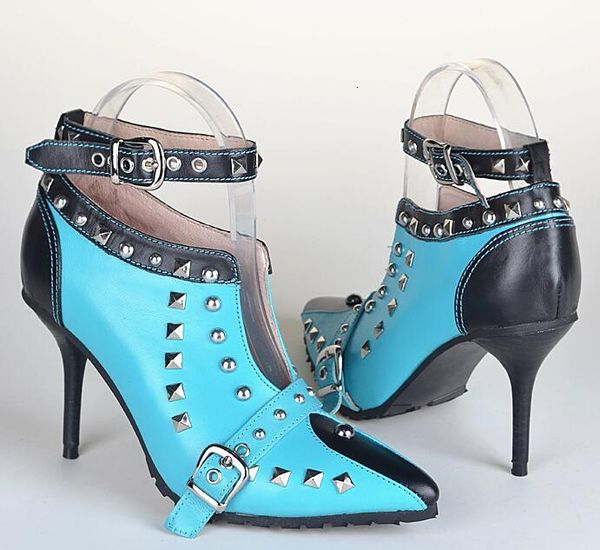 

boots rousmery fixed candle women of screw prisoner v profound ankle tornozelo buckles ladies in stiletto shoes high leap spring lxgs, Black