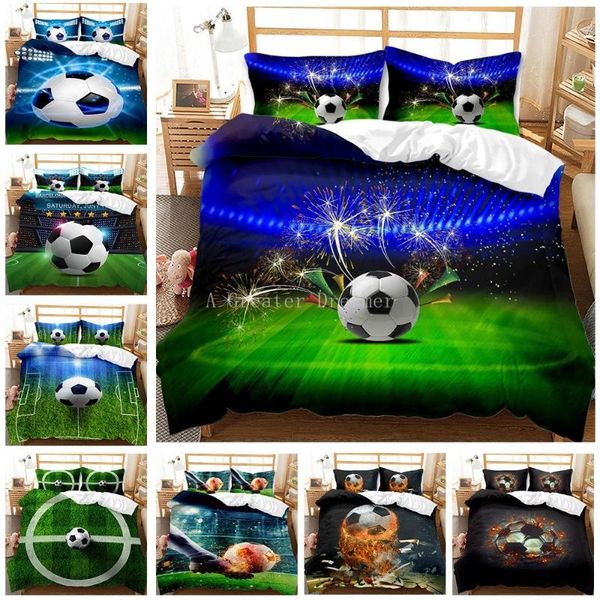 

bedding sets 3d football set printing pillowcase quilt cover soccert duvet covers boys home textiles  size drop