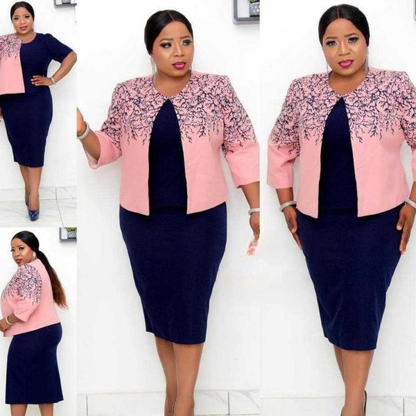 

ethnic clothing 2021 autumn fashion african women o-neck polyester plus size midi dress dresses for 2xl-5xl, Red