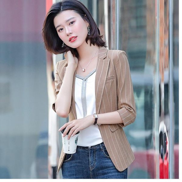 

women's office blazer spring and summer casual short jacket feminine interview small suit chiffon suits & blazers, White;black
