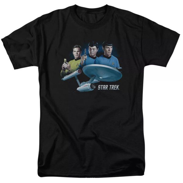 

Star Trek Main Three TV Show T-Shirt Sizes S-3X NEW, White;black