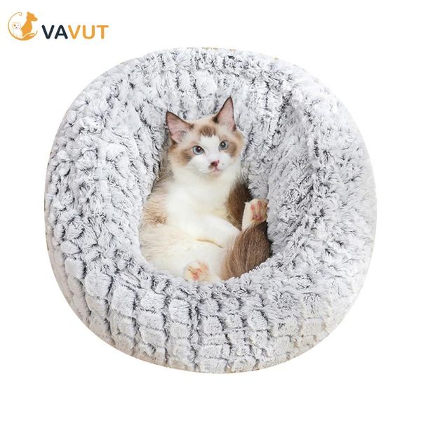 

cat beds & furniture plush fluffy bed house for cats winter dog small medium dogs cave soft warm pet products kennel