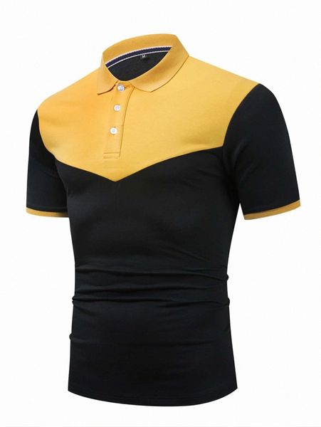 

men two tone polo shirt p90z#, White;black