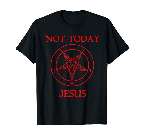 

not today jesus baphomet sigil satan satanism atheist humor t-shirt size s-5xl, White;black