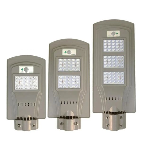 

20/40/60w led solar street light radar pir motion sensor garden wall outdoor - 60w