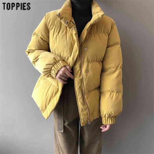 

winter women parkas padded clothes puffer jacket coat casual outfits korean fashion outwear 210421, Black