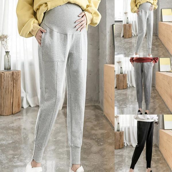 

pregnancy clothes women's solid color maternity leggings stomach lift clothing pant fashion pants for pregnant women bottoms, White