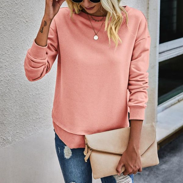 

women's hoodies & sweatshirts women sweatshirt casual solid colors velvet thickening warm 2021 winter long sleeve oversized pullover#w, Black