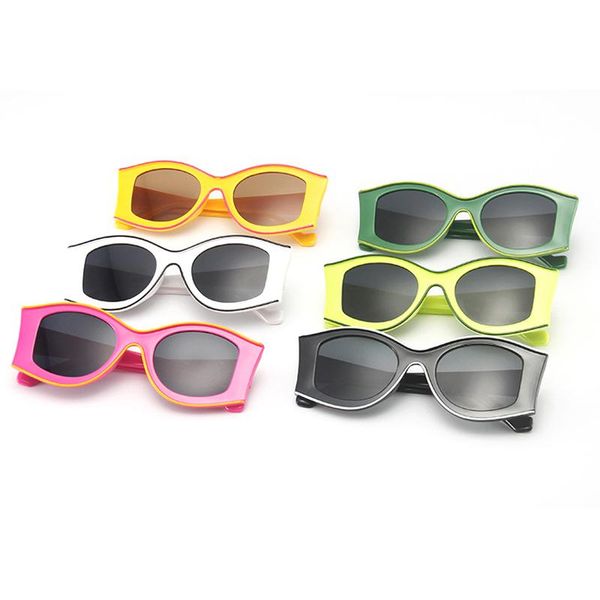 

sunglasses 2021 fashion irregular women's large frame comfortable all-match sun glasses, White;black