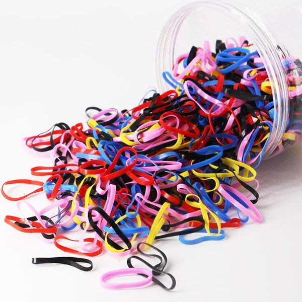 

colorful girls' elastic hair bands rubber. accessories, Slivery;white