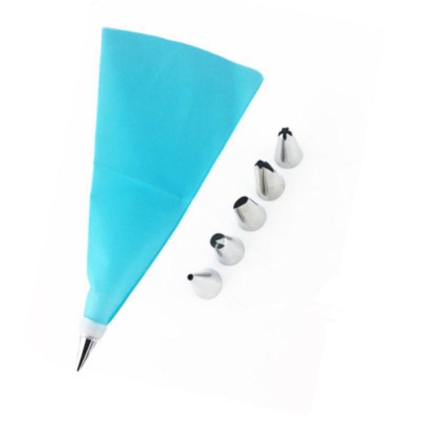 

8pcs silicone cream pastry bag icing piping nozzle stainless steel cake diy decorating tips fondant tools baking &