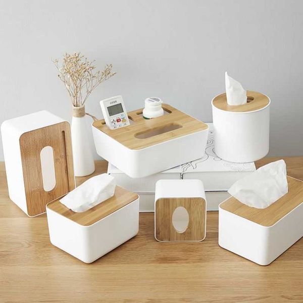 

multifunction waterproof napkin storage box with cell phone slot bedroom bamboo cover tissue container boxes & napkins