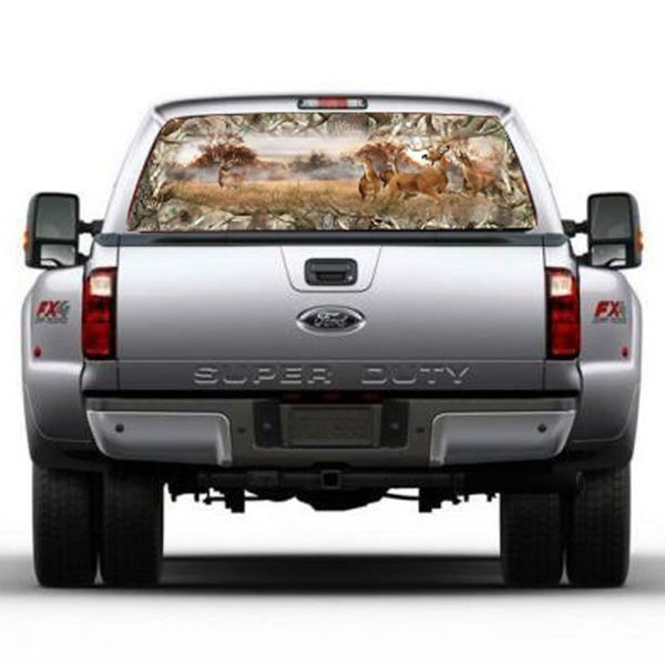 

1pc whitetail buck oak ambush rear window graphics decals hunting camouflage truck