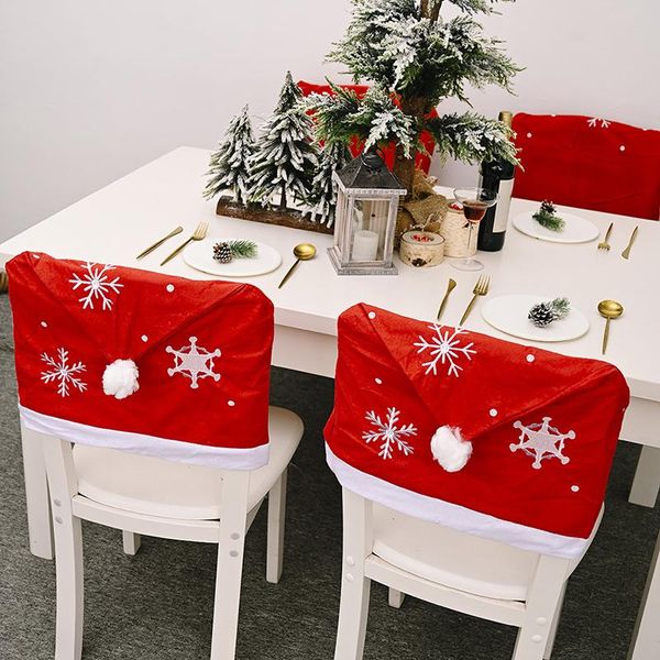 

christmas chair covers santa snowflake tree pattern slipcover for dining room holiday party decor vj-dro