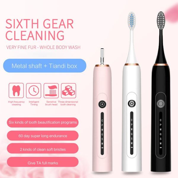 

smart electric toothbrush sonic ultrasonic automatic 6 modes usb fast rechargeable teeth brush oral care