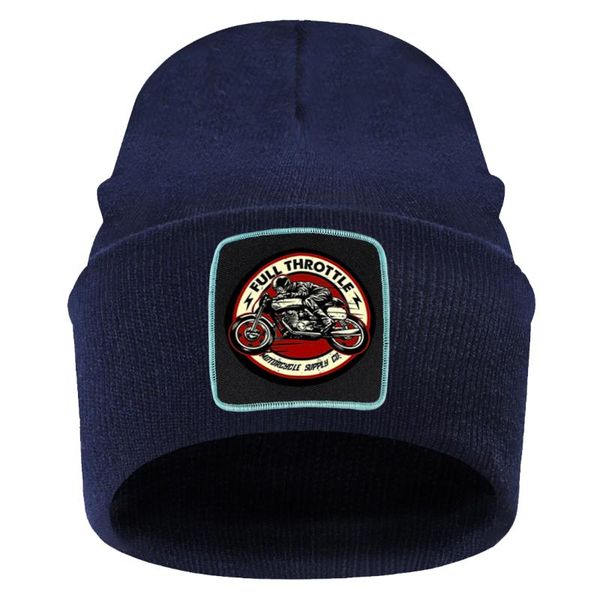 

beanies full throttle cafe racer rockabilly biker print skullies beanie soft autumn man woman hip hop brimless hat hedging