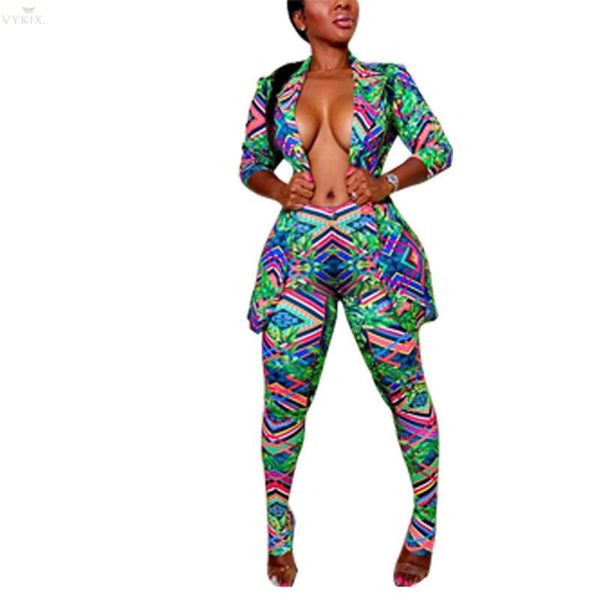 

women's suits & blazers winter tracksuit set full sleeve print + pants suit two piece casual office lady women outfits, White;black
