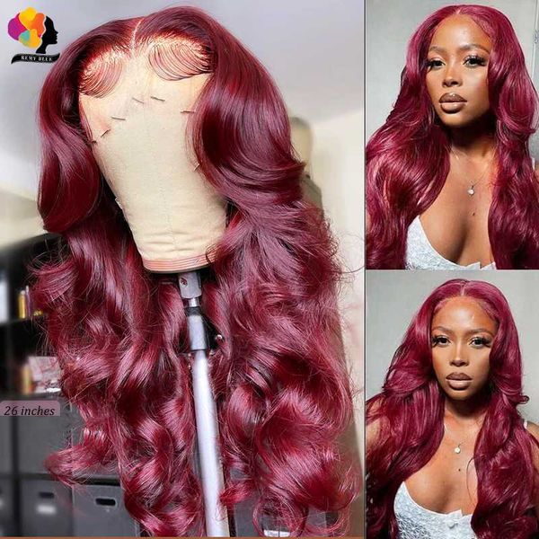 

lace wigs 99j burgundy human hair wig remyblue body wave red transparent frontal for black women brazilian remy, Black;brown
