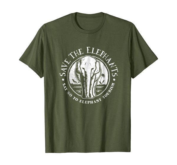 

elephant rescue shirt save the elephants no elephant tourism, White;black