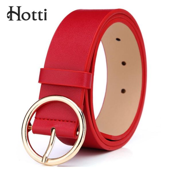 

belts [ti] brand fashion classic round buckle ladies wide women 2021 female casual pu leather strap for jeans, Black;brown