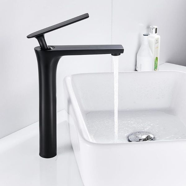 

bathroom sink faucets basin faucet waterfall and cold tap mixer black/white single hole handle home el modern kitchen black