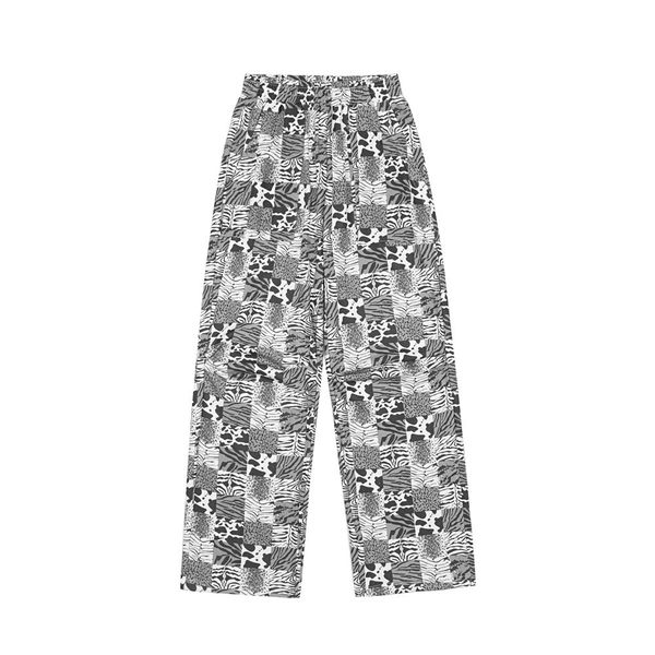 

fashionable pants plaid wide leg men's ins brand loose casual bf harajuku street trend, Black;white