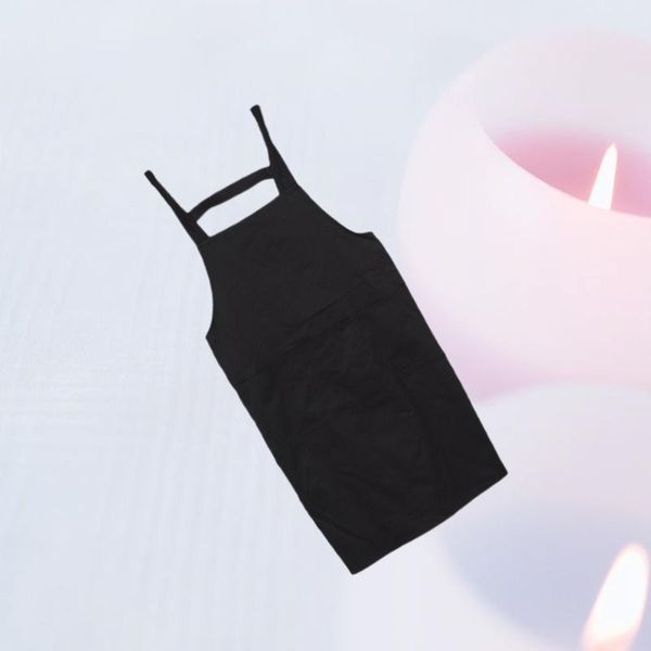 

pure color apron working kitchen cooking el fashion coffee (black) aprons