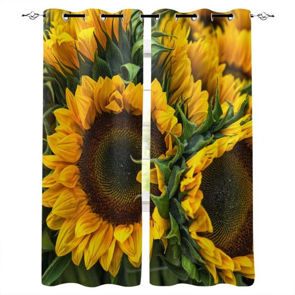

curtain & drapes sunflower plant yellow curtains for windows blinds modern custom printing living room bedroom home decor