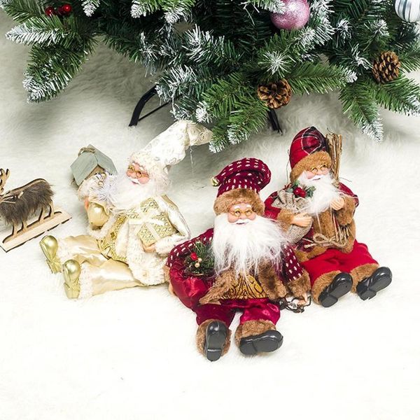 

christmas decorations merry santa claus sitting doll fabric decoration children kids gift for house ornament
