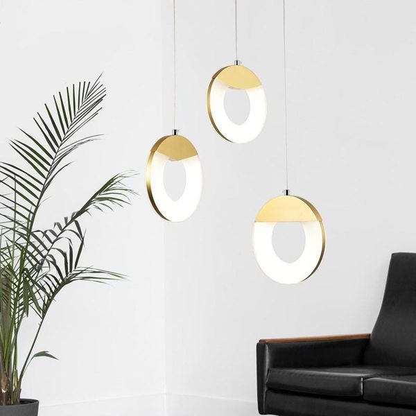 

8w/24w led dining room chandelier modern simple round personality creative living lamp light pendant lamps